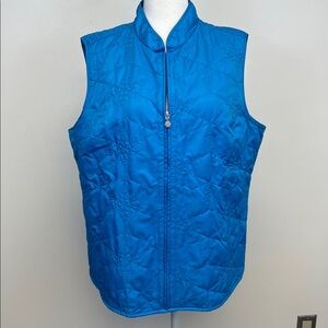 CJ Banks Vibrant Blue Snowflake Jacket Size 1X